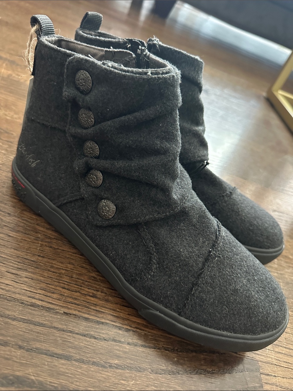 Cozy Button Ankle Boots - Black